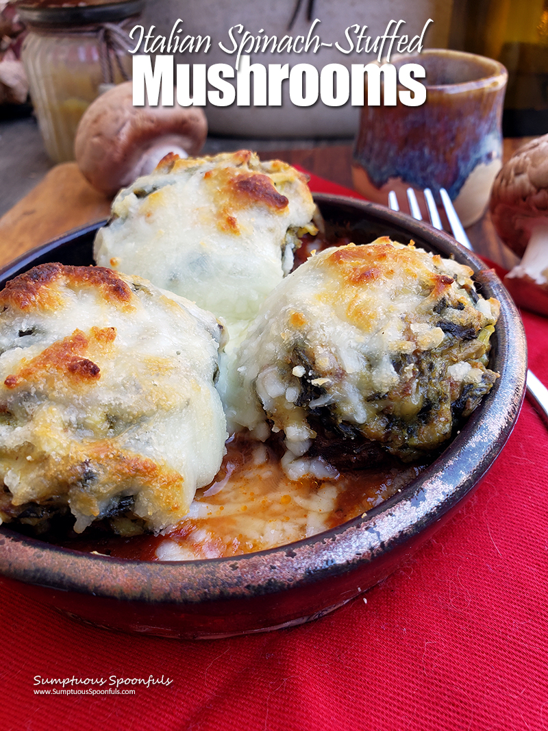 Italian Spinach Stuffed Mushrooms